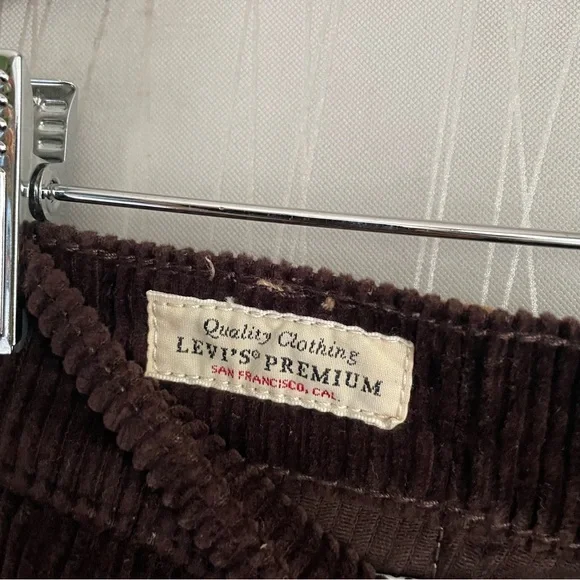 Levi's Baggy Dad Corduroy Pants Dark Brown Size 24 Premium - Picture 6 of 15
